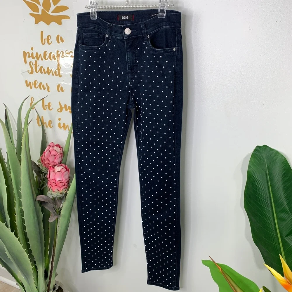 BDG High Rise Cigarette Ankle Pearl Denim Jeans 28 - Picture 6 of 14